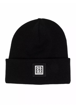 DSQUARED2 logo-patch beanie hat - Black