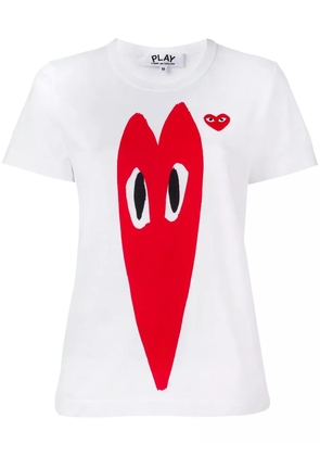 Comme Des Garçons Play stretch logo print T-shirt - White