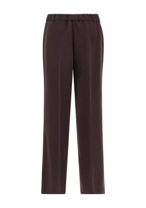 Alberto Biani Cady elastic-waistband straight trousers - Brown