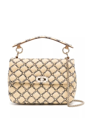 Valentino Garavani Rockstud woven tote bag - Neutrals