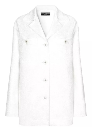 Dolce & Gabbana jacquard brocade coat - White