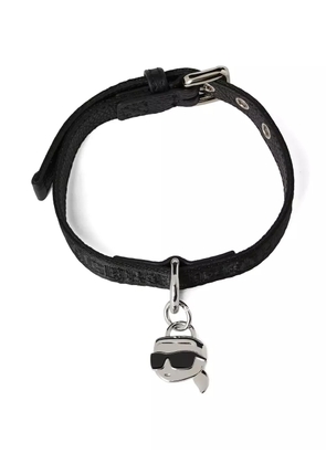 Karl Lagerfeld logo-charm pet collar - Black