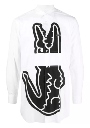 Comme Des Garçons Shirt x Lacoste logo-print cotton shirt - White
