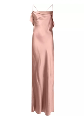 Michelle Mason silk cowl neck gown - Pink
