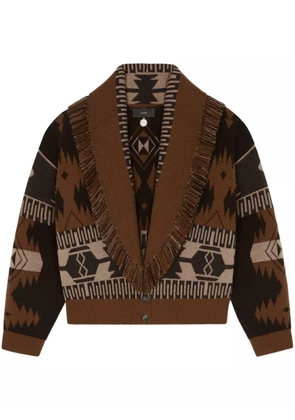 Alanui patterned-jacquard cardigan - Brown