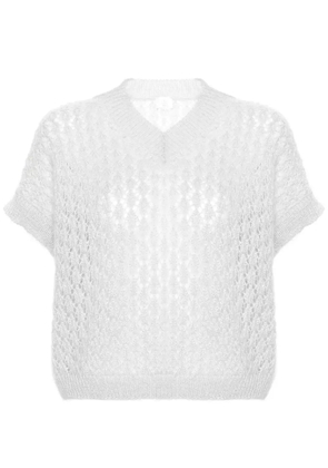 Eleventy V-neck knitted top - Grey