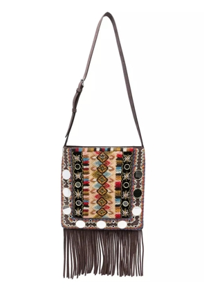 Valentino Garavani fringed crossbody bag - Brown