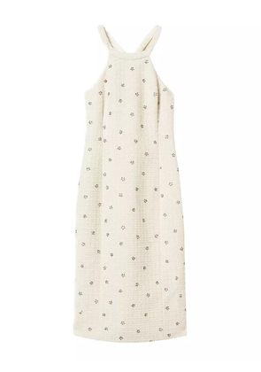 TWINSET floral-embroidery midi dress - White