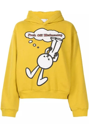 Natasha Zinko Wednesday distressed rabbit-print hoodie - Yellow