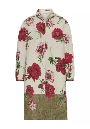Oscar de la Renta Peony Unraveled jacquard coat - Neutrals
