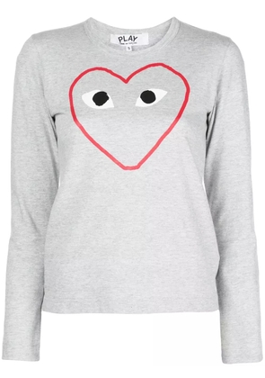 Comme Des Garçons Play printed logo T-shirt - Grey