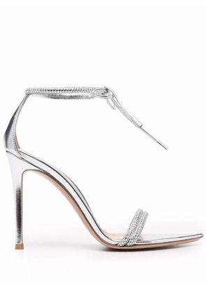 Gianvito Rossi Montecarlo 105mm tie-fastening sandals - Silver