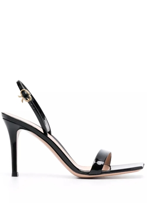 Gianvito Rossi 85mm Ribbon Stiletto leather sandals - Black