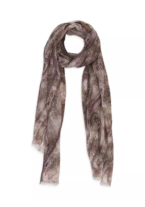 Loro Piana paisley-print cashmere scarf - Brown
