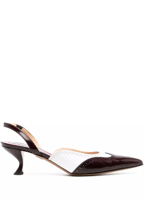 Thom Browne 70mm brogue-detailed slingback pumps - Red