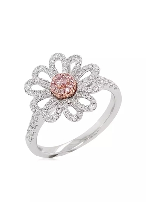 HYT Jewelry 18K rose gold platinum diamond cocktail ring - Silver