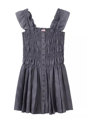 b+ab ruffled smocked mini dress - Grey