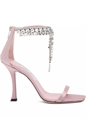 Jimmy Choo 100mm Verity Strass satin sandals - Pink