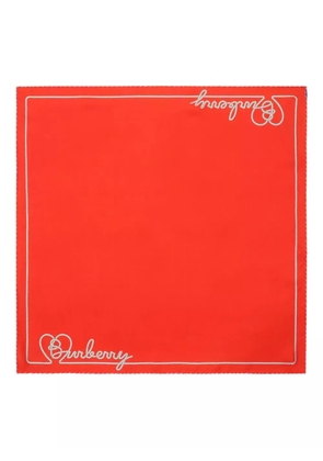 Burberry Heart-logo silk scarf - Red