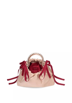 Jimmy Choo crystal-detail drawstring bucket bag - Pink