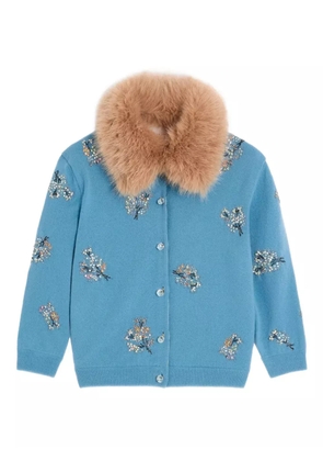 Valentino Garavani embroidered wool cardigan - Blue