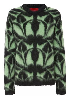 La DoubleJ intarsia-knit long-sleeve jumper - Green