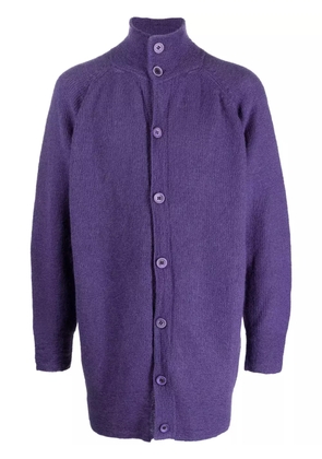 Yohji Yamamoto high-neck button-up cardigan - Purple