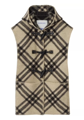 Burberry Check wool cape - Neutrals