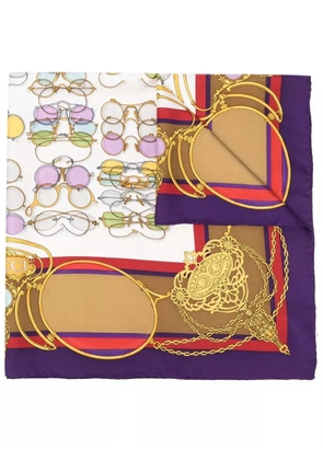 Gucci Pre-Owned 1990s sunglass-print silk scarf - Purple
