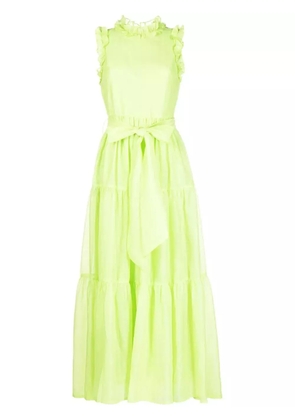 Baruni ruffle-trim belted maxi dress - Green