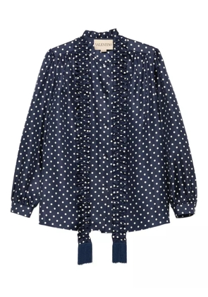 Valentino Garavani polka-dot ruffled shirt - Blue