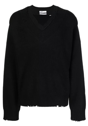 C2h4 layered distressed-finish jumper - Black