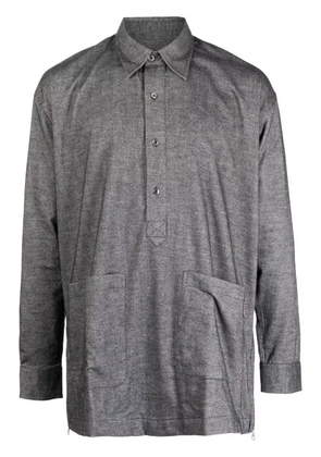 The Power For The People button placket long-sleeve shirt - Black