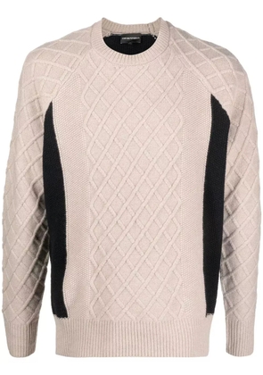 Emporio Armani wool colour-block jumper - Neutrals