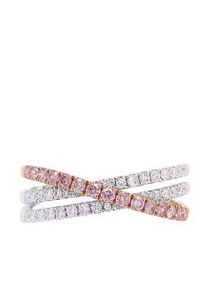 HYT Jewelry 18K white gold diamond stackable ring - Silver