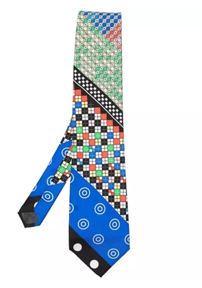 Versace Pre-Owned 1990s geometric-print silk tie - Blue