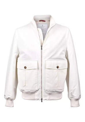 Brunello Cucinelli zip-front flap-pocket jacket - White