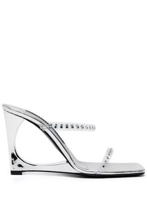 Les Petits Joueurs Lucas 110mm crystal-embellished sandals - Silver