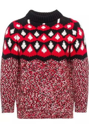 Prada patterned jacquard knit jumper - Red