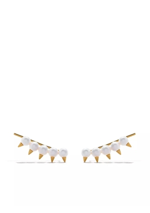 TASAKI 18kt yellow gold danger plus Collection Line Akoya pearl earrings