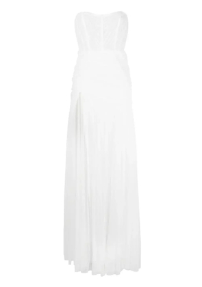 Ana Radu corset-style draped maxi dress - White