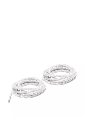Golden Goose crystal-embellished shoe laces - Silver