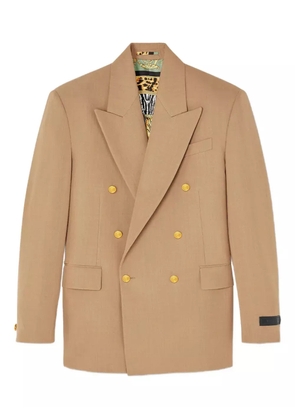 Versace double-breasted gold-button blazer - Neutrals