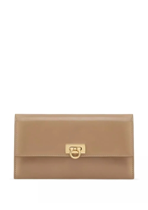 Ferragamo Gancini continental wallet - Neutrals