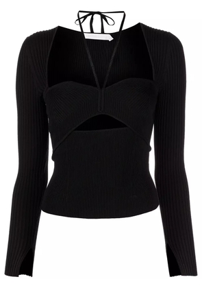 Simkhai Alexia cut-out ribbed top - Black