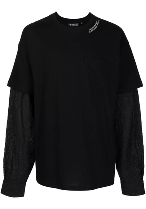 Mostly Heard Rarely Seen Crinkle layered long-sleeve T-shirt - Black