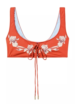 La DoubleJ floral-print bikini top - Orange