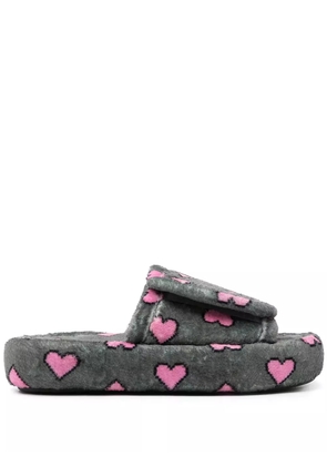 Natasha Zinko pixel heart slides - Grey