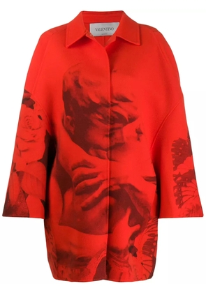 Valentino Garavani x Undercover Lovers print oversized coat - Red