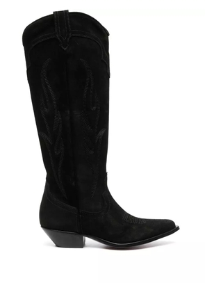 Sonora 40mm Western-style suede boots - Black